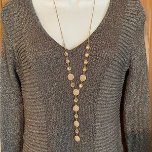 INC International Concepts Gold Long Necklace with Circular Details